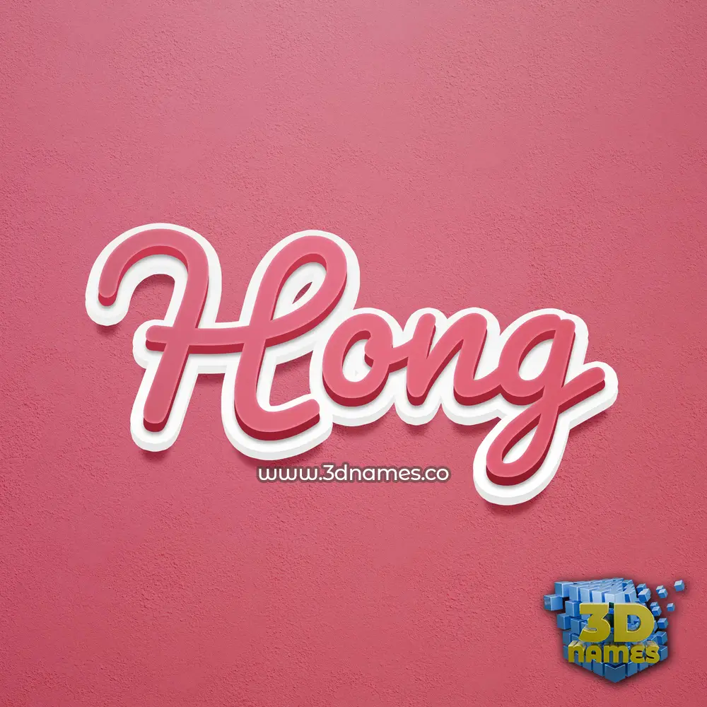 hong in Red Scribble style - 3D name wallpaper