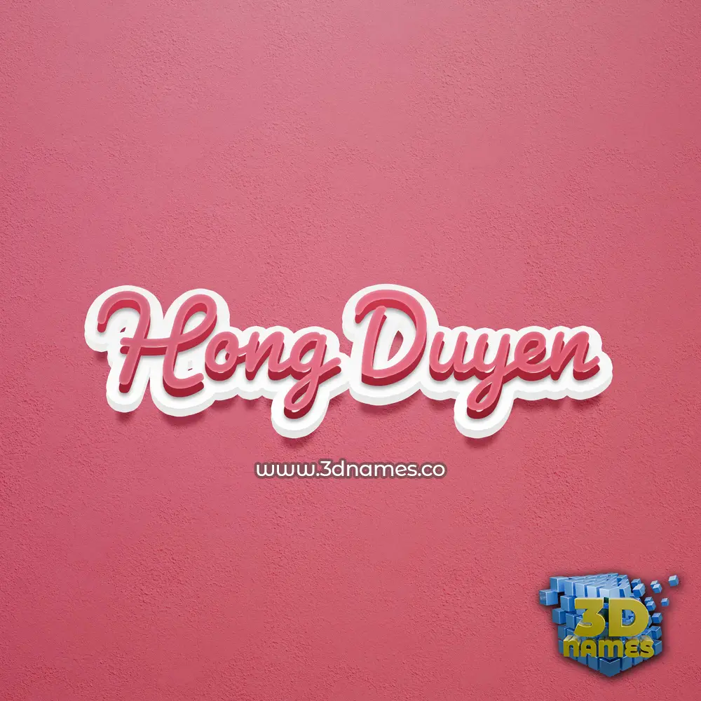 hong duyen in Red Scribble style - 3D name wallpaper
