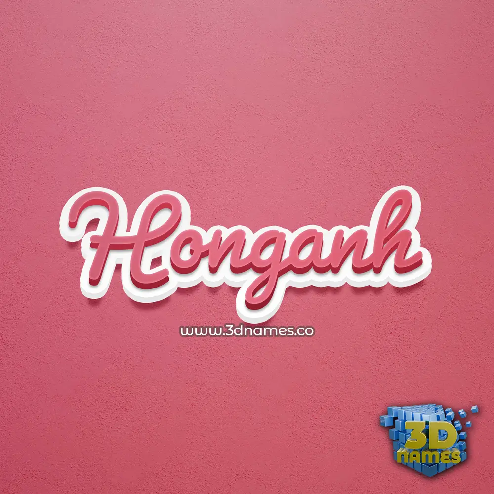 honganh in Red Scribble style - 3D name wallpaper