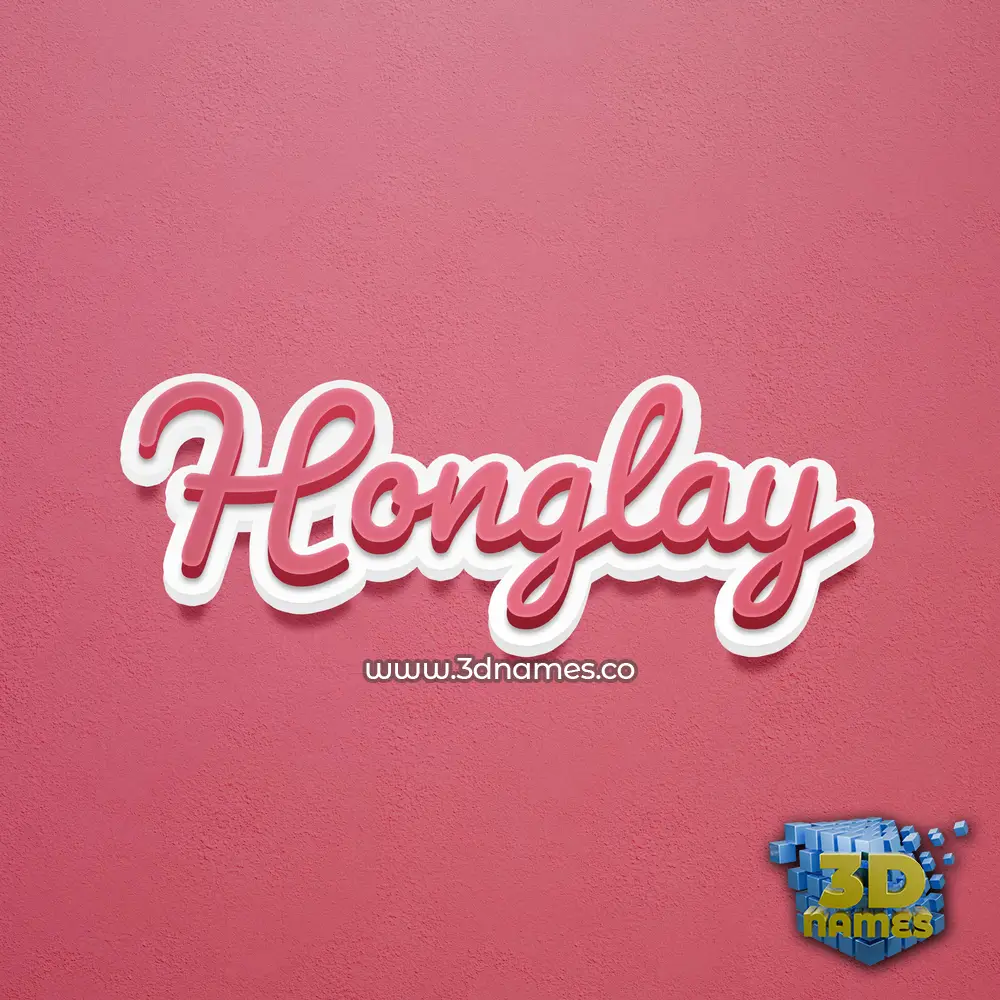 honglay in Red Scribble style - 3D name wallpaper