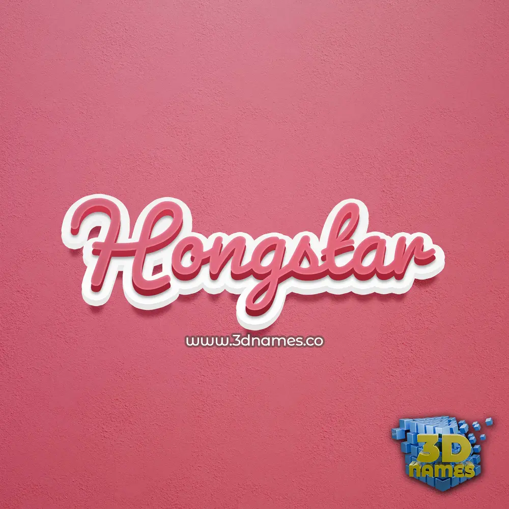 hongstar in Red Scribble style - 3D name wallpaper