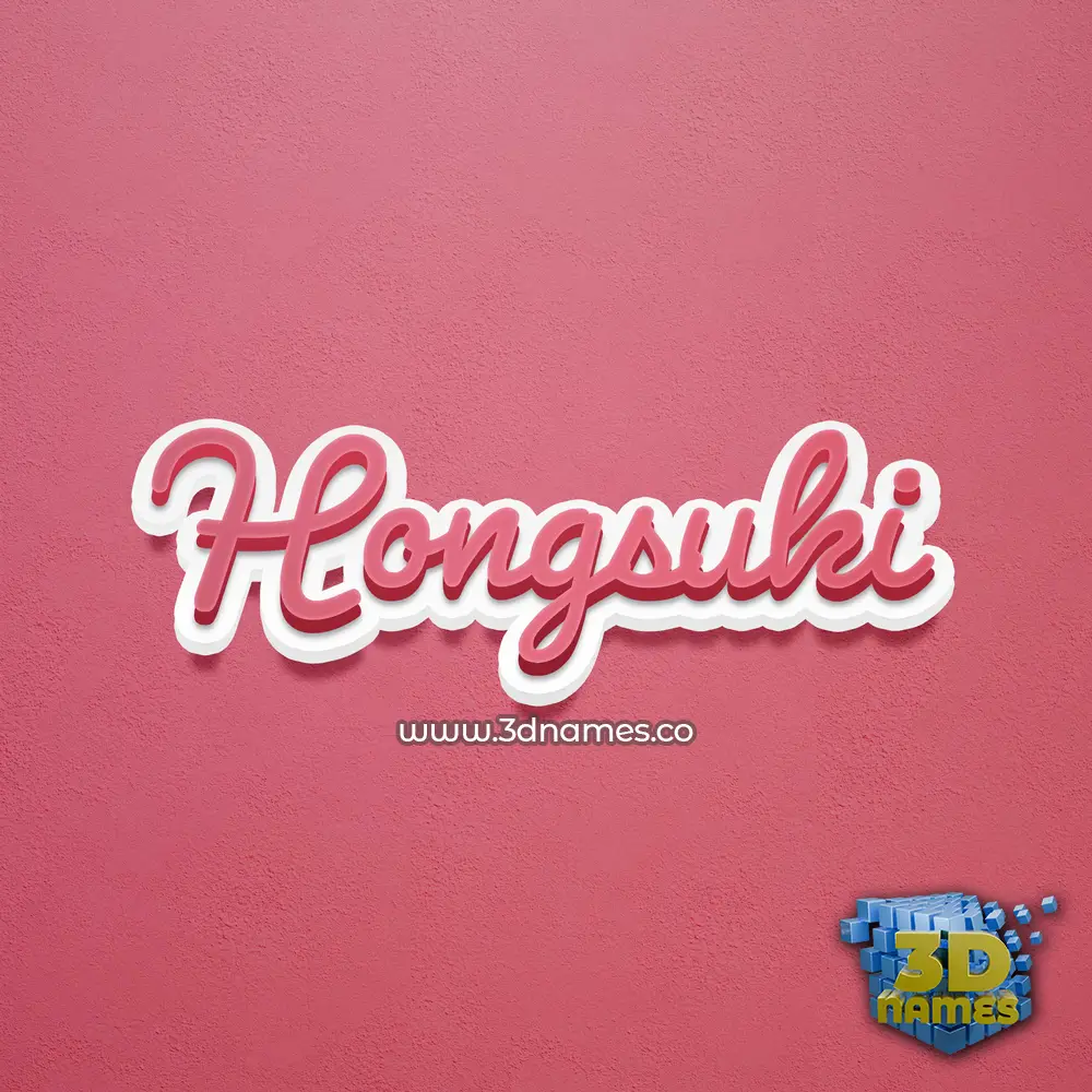 hongsuki in Red Scribble style - 3D name wallpaper