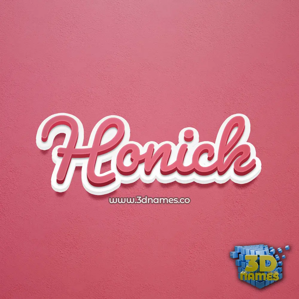 honick in Red Scribble style - 3D name wallpaper