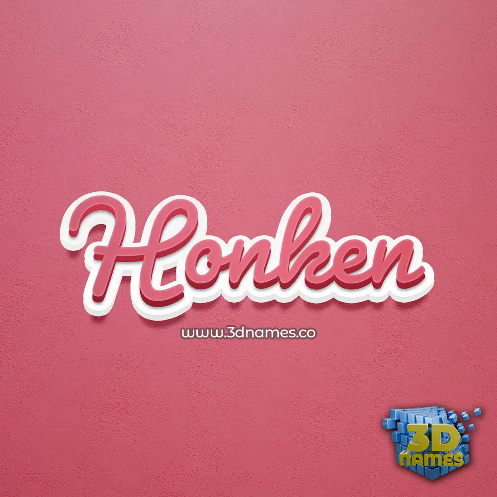honken in Red Scribble style - 3D name wallpaper