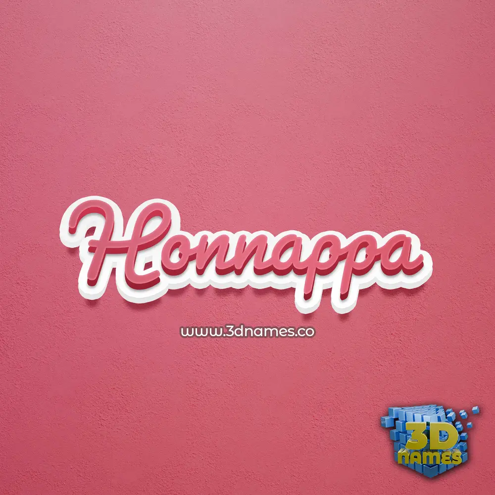 honnappa in Red Scribble style - 3D name wallpaper