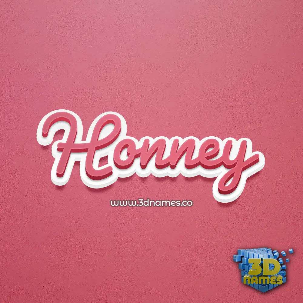 honney in Red Scribble style - 3D name wallpaper