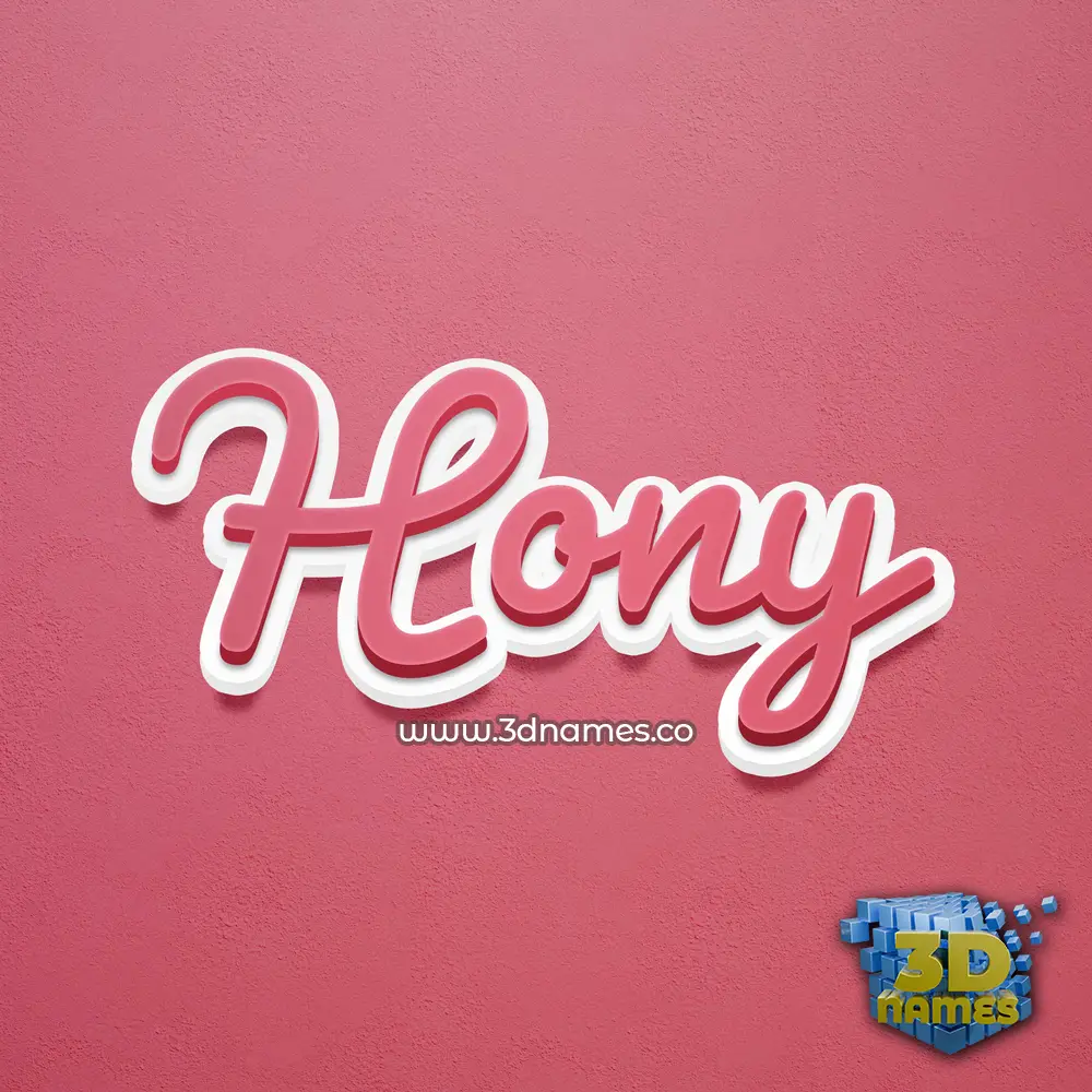 hony in Red Scribble style - 3D name wallpaper