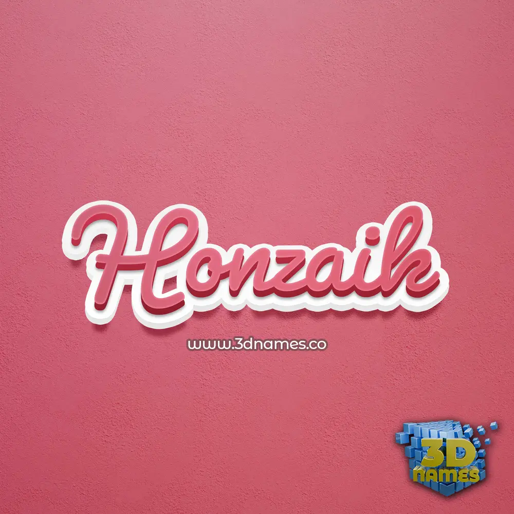 honzaik in Red Scribble style - 3D name wallpaper