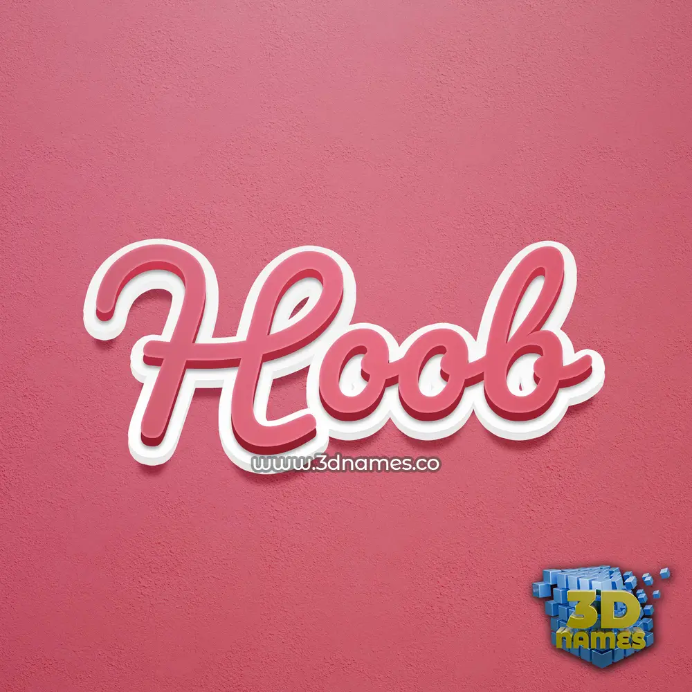 hoob in Red Scribble style - 3D name wallpaper