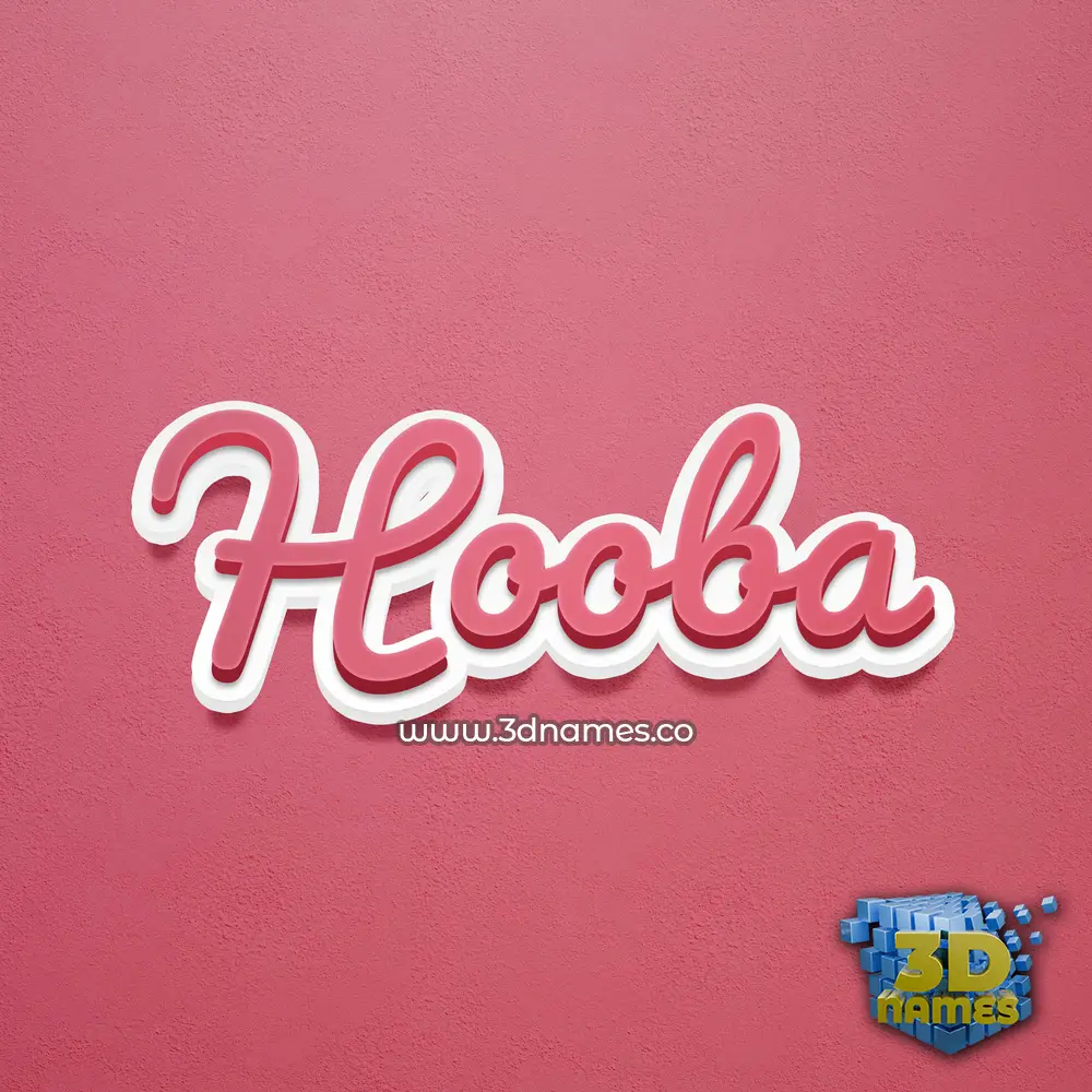 hooba in Red Scribble style - 3D name wallpaper