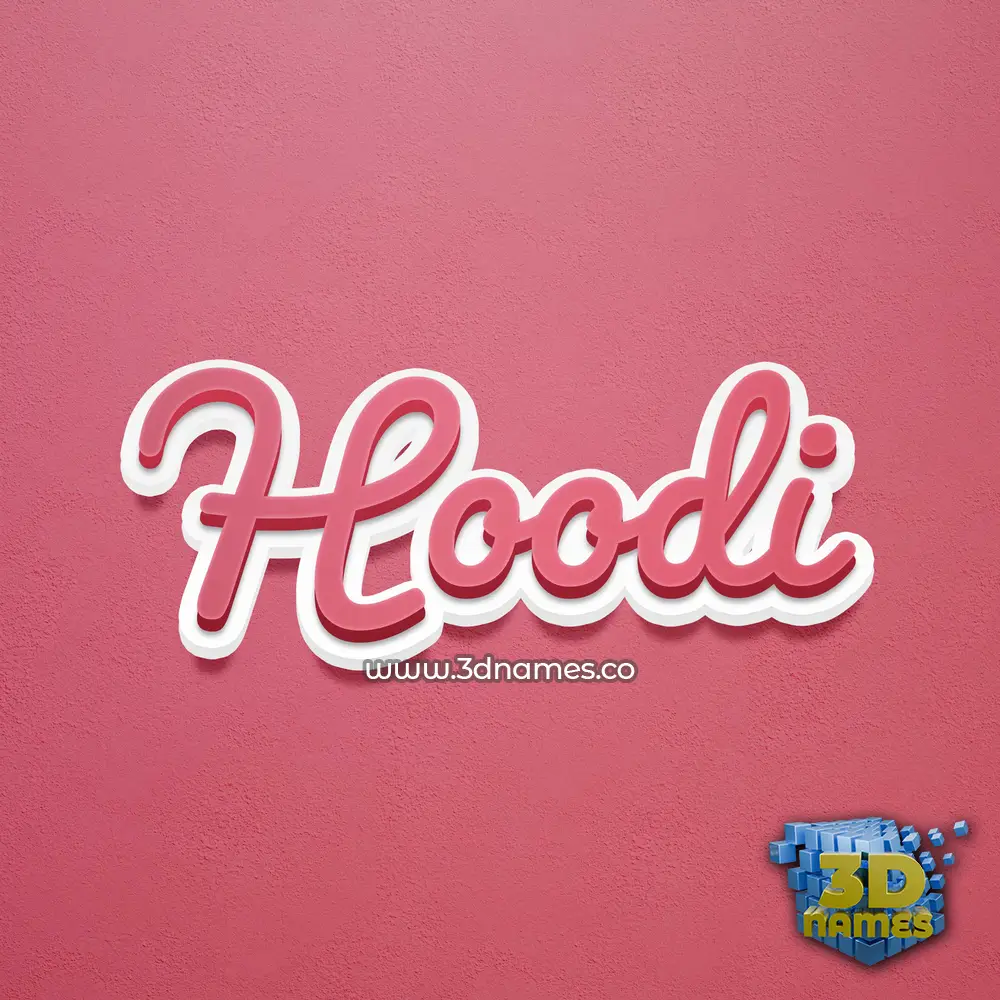 hoodi in Red Scribble style - 3D name wallpaper