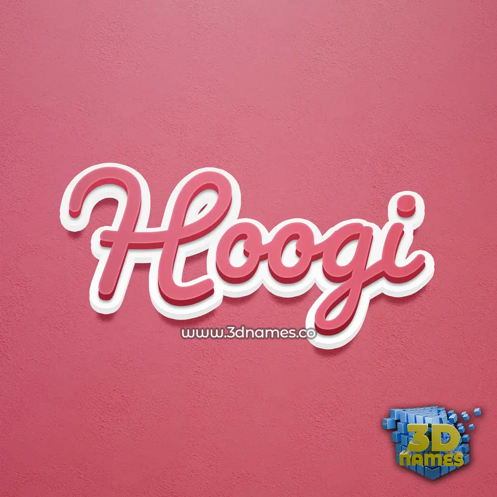 hoogi in Red Scribble style - 3D name wallpaper