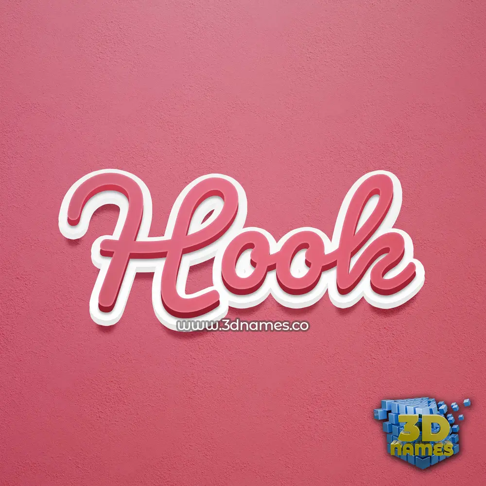 hook in Red Scribble style - 3D name wallpaper
