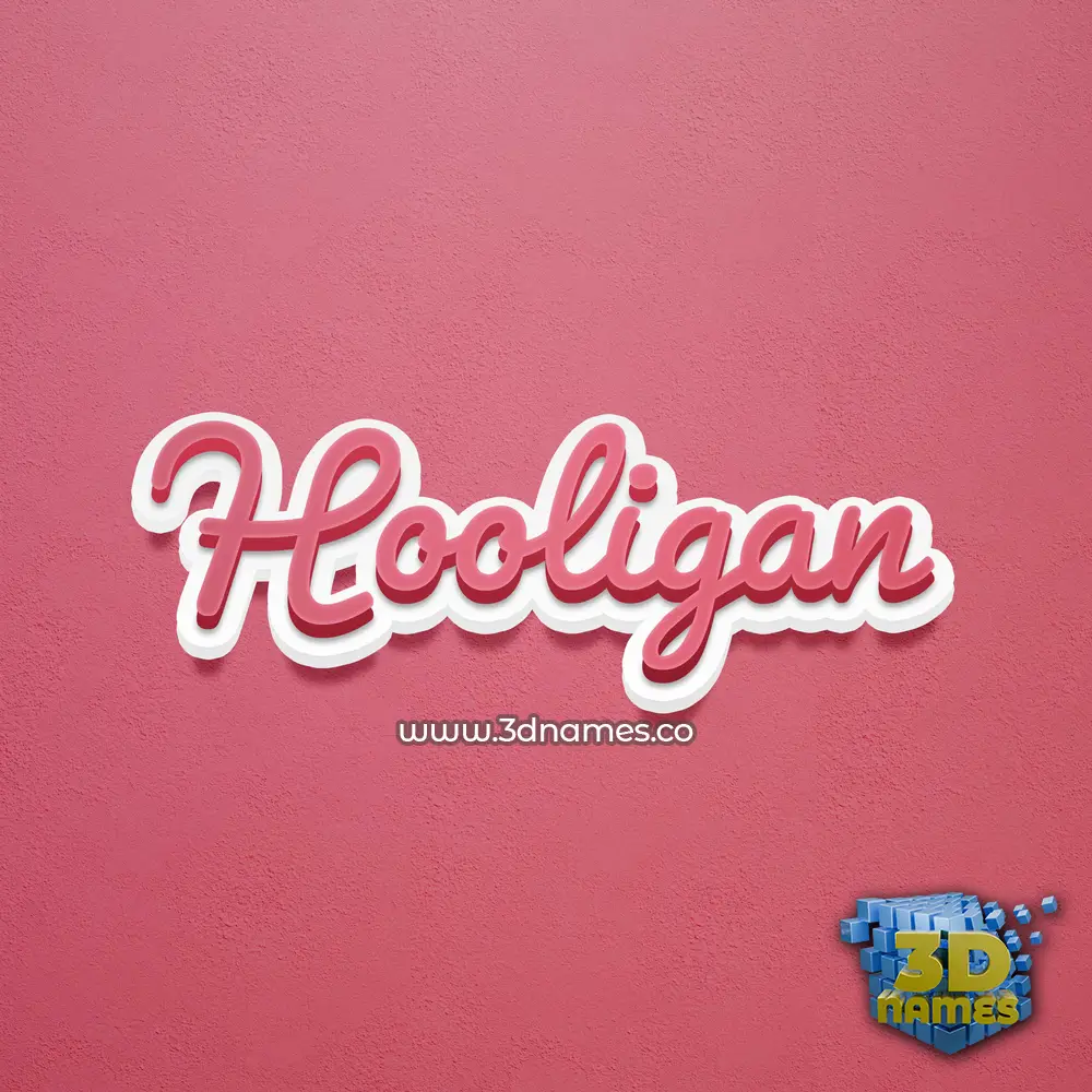 hooligan in Red Scribble style - 3D name wallpaper