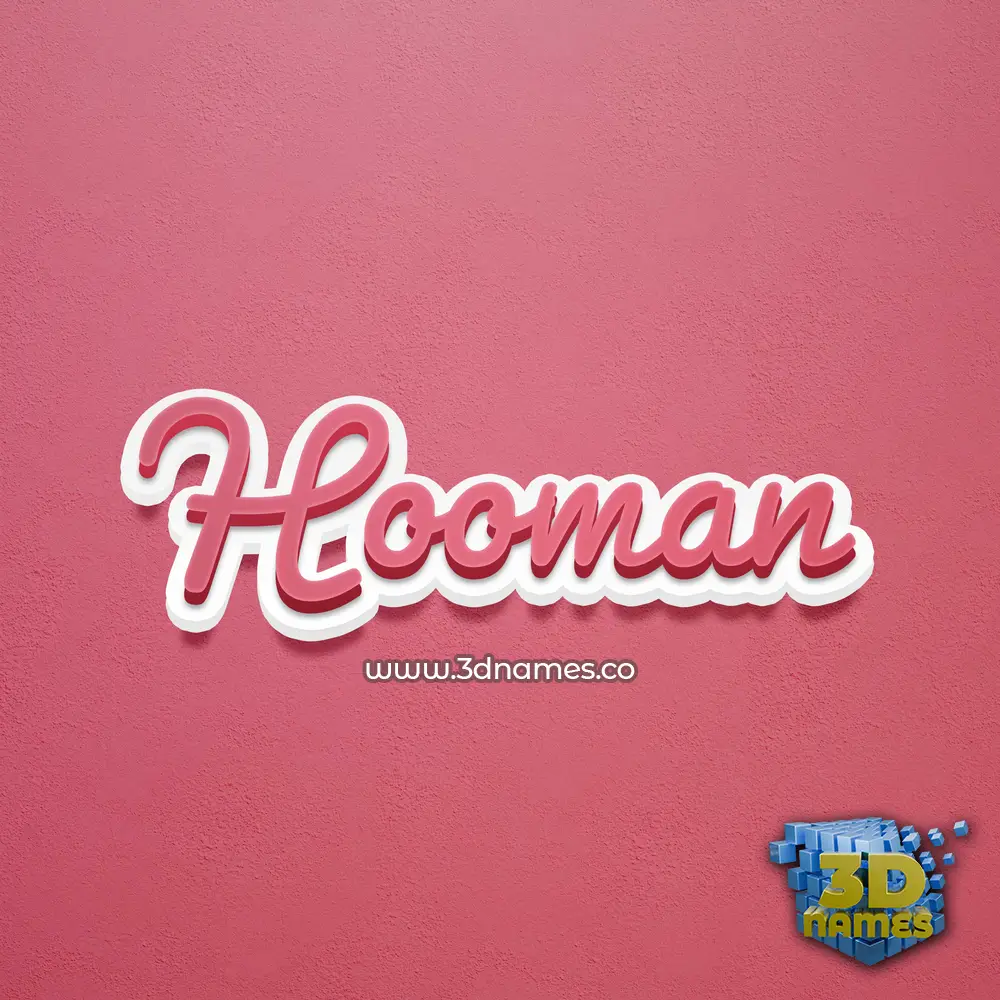 hooman in Red Scribble style - 3D name wallpaper