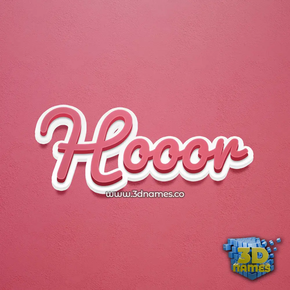 hooor in Red Scribble style - 3D name wallpaper