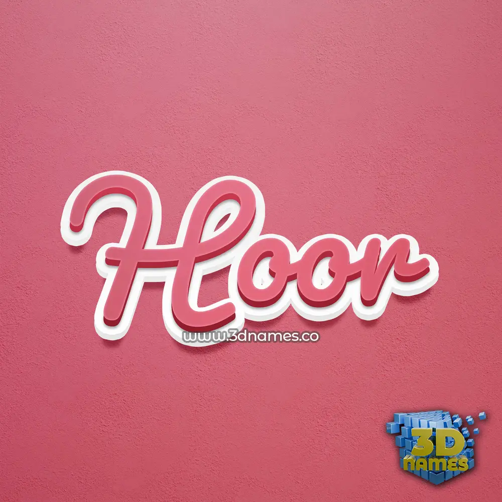 hoor in Red Scribble style - 3D name wallpaper