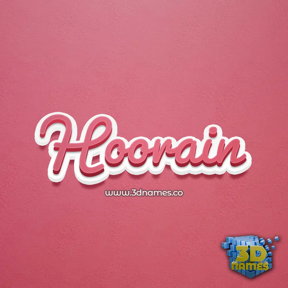 hoorain in Red Scribble style - 3D name wallpaper