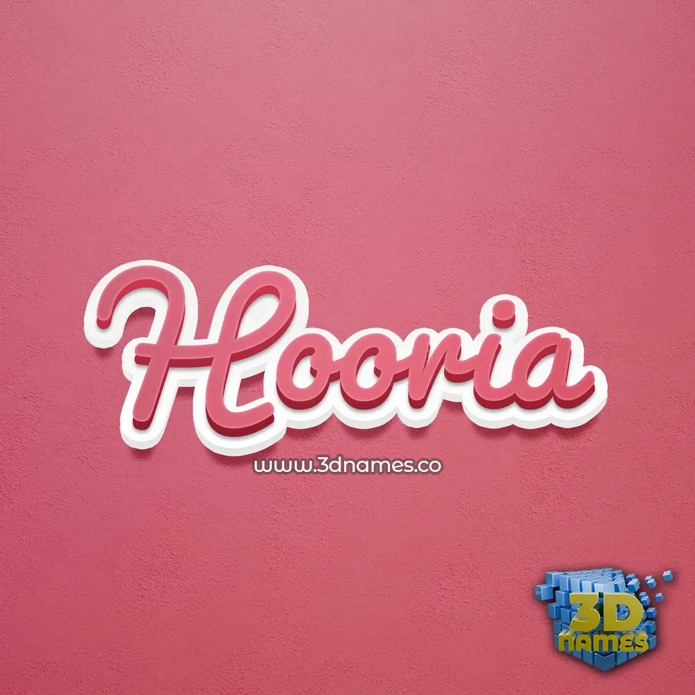 hooria in Red Scribble style - 3D name wallpaper