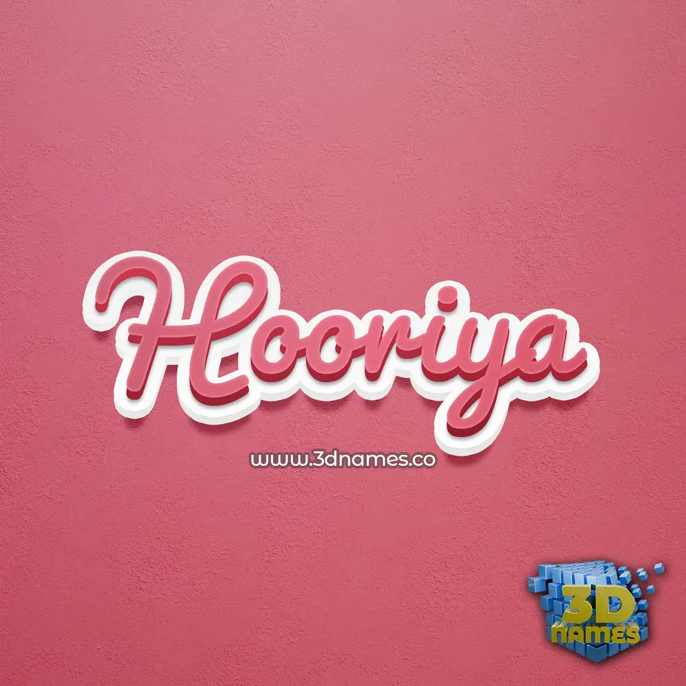 hooriya in Red Scribble style - 3D name wallpaper