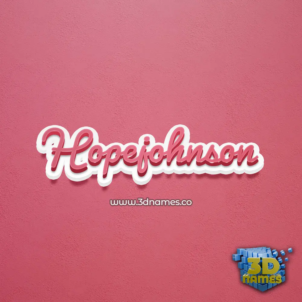 hopejohnson in Red Scribble style - 3D name wallpaper