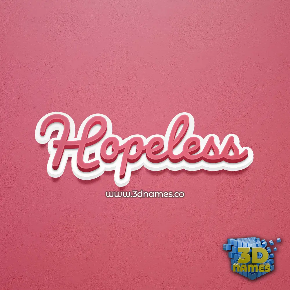 hopeless in Red Scribble style - 3D name wallpaper