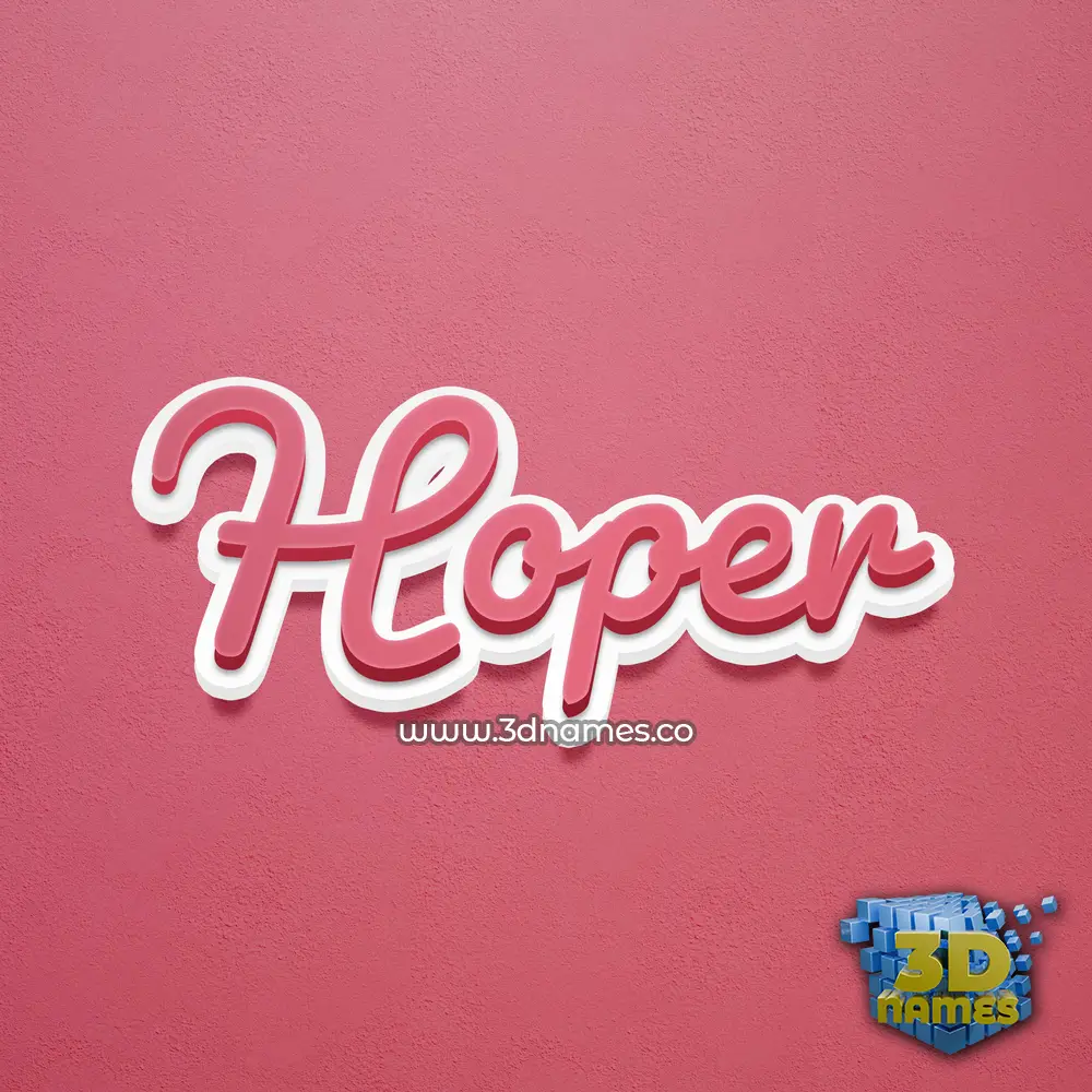 hoper in Red Scribble style - 3D name wallpaper