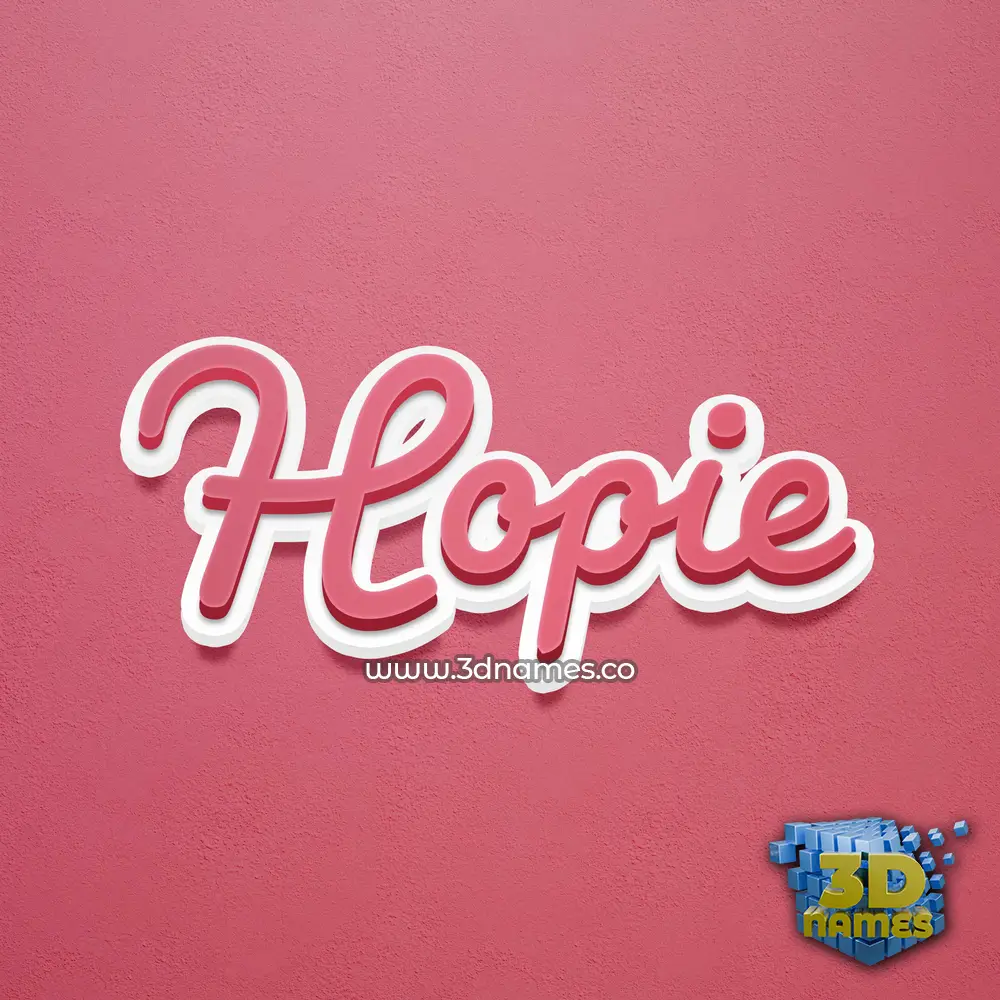 hopie in Red Scribble style - 3D name wallpaper