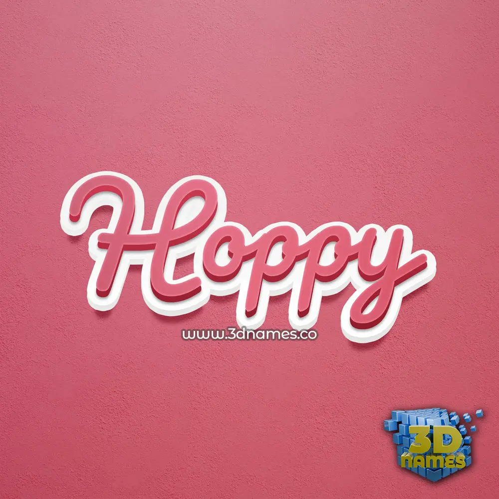 hoppy in Red Scribble style - 3D name wallpaper