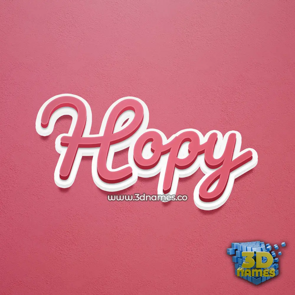 hopy in Red Scribble style - 3D name wallpaper