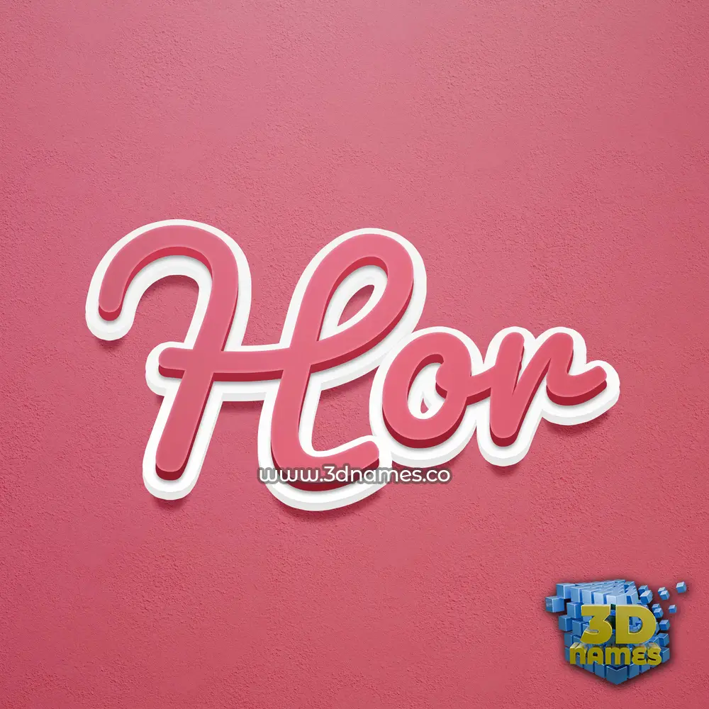 hor in Red Scribble style - 3D name wallpaper