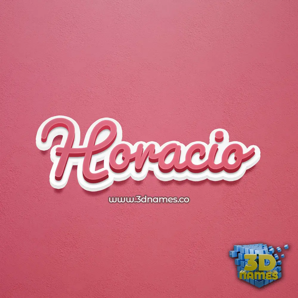 horacio in Red Scribble style - 3D name wallpaper