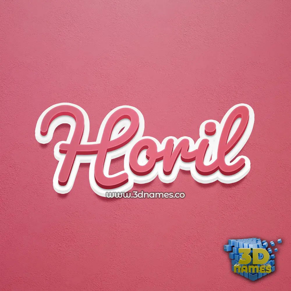 horil in Red Scribble style - 3D name wallpaper