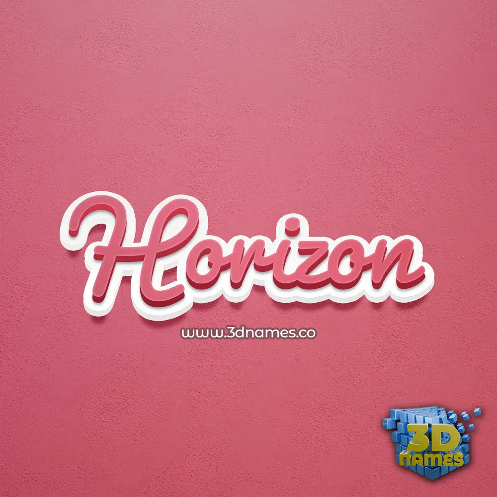 horizon in Red Scribble style - 3D name wallpaper