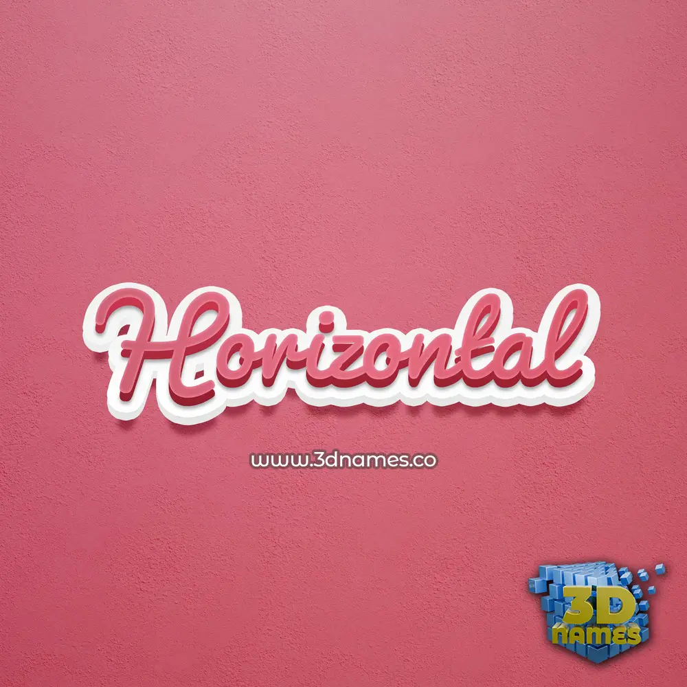 horizontal in Red Scribble style - 3D name wallpaper