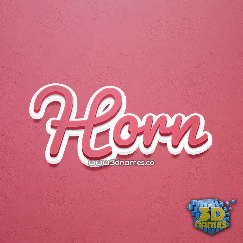horn in Red Scribble style - 3D name wallpaper