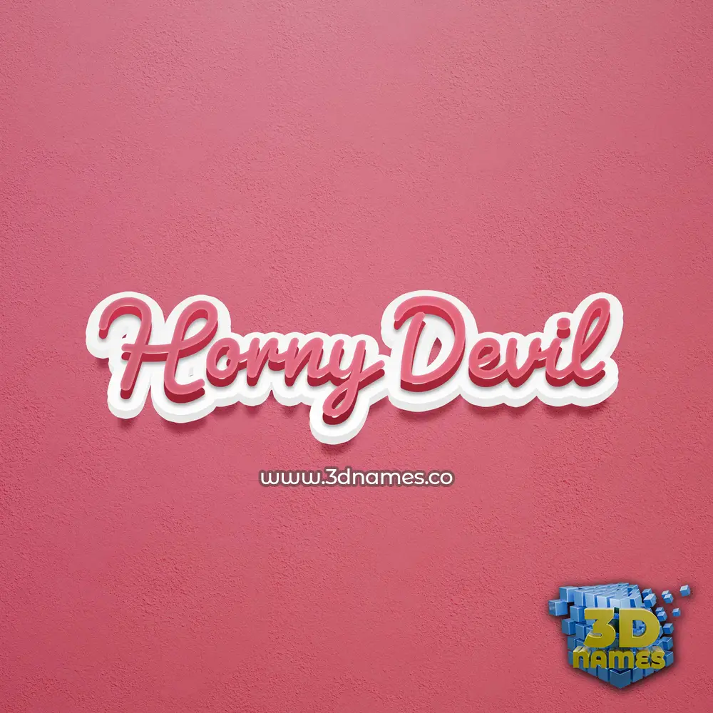 horny devil in Red Scribble style - 3D name wallpaper