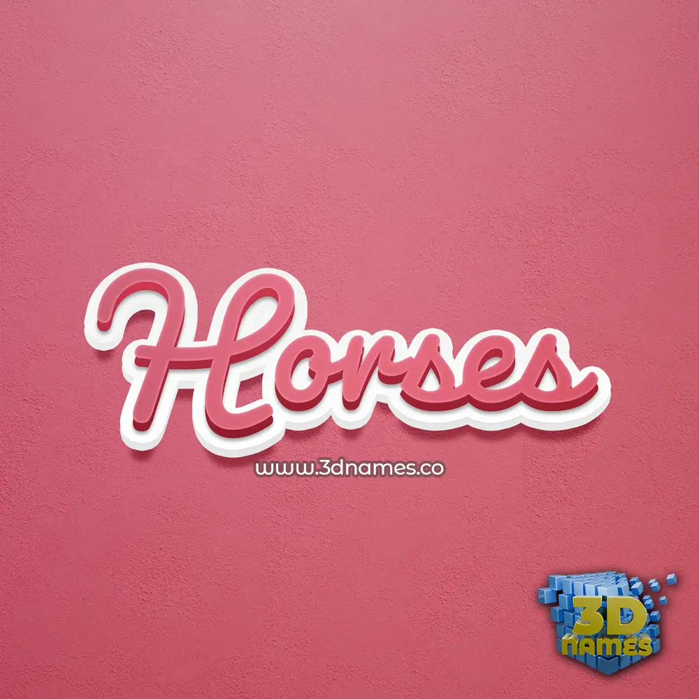 horses in Red Scribble style - 3D name wallpaper