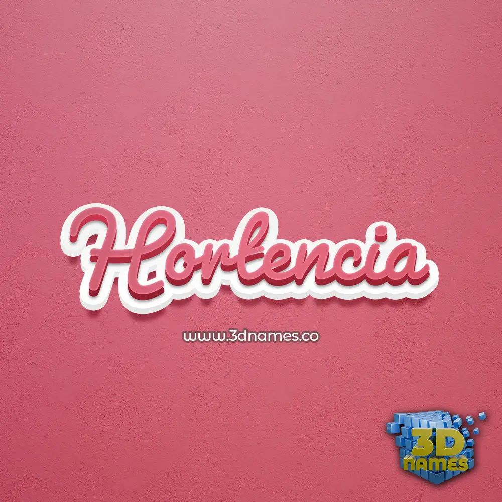 hortencia in Red Scribble style - 3D name wallpaper