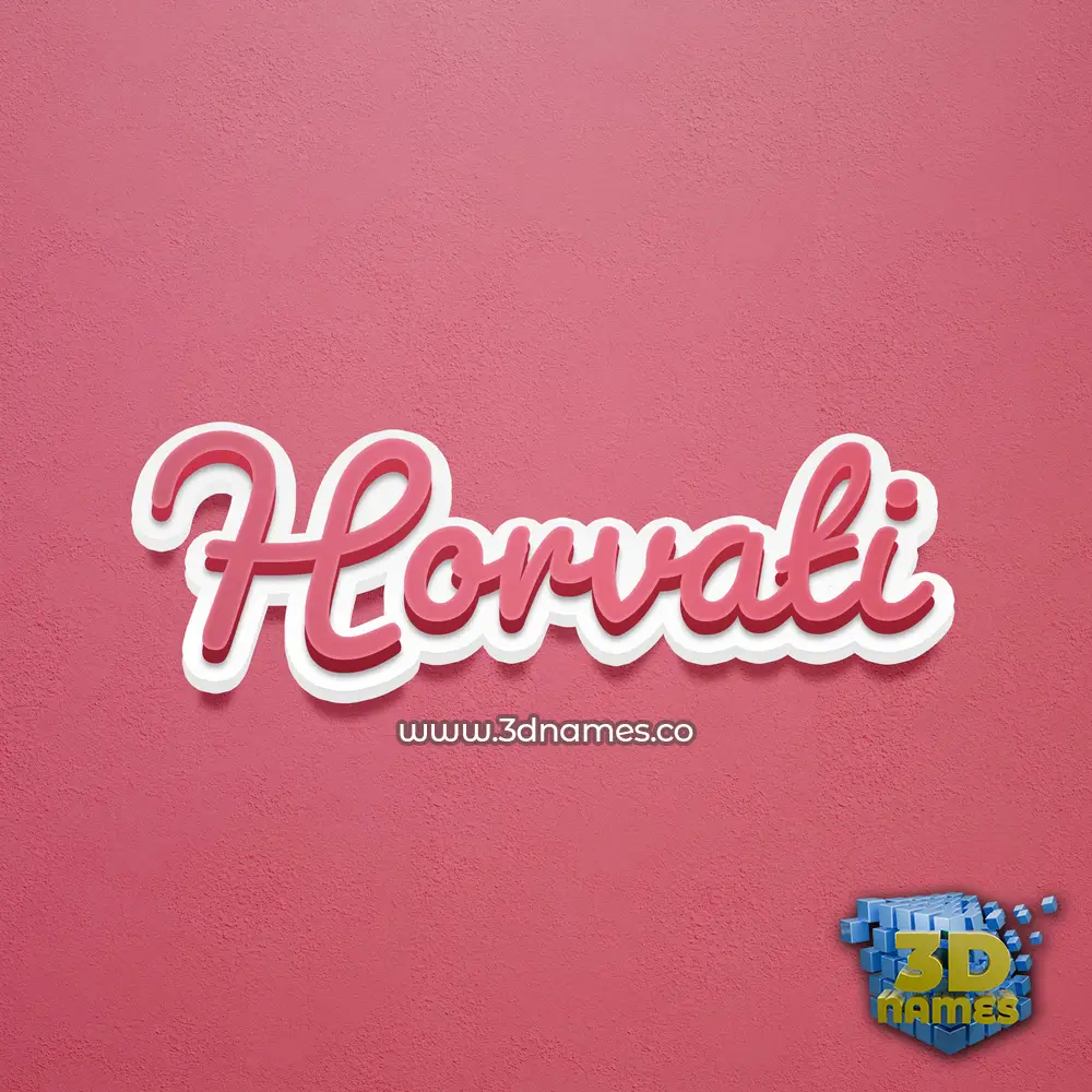 horvati in Red Scribble style - 3D name wallpaper