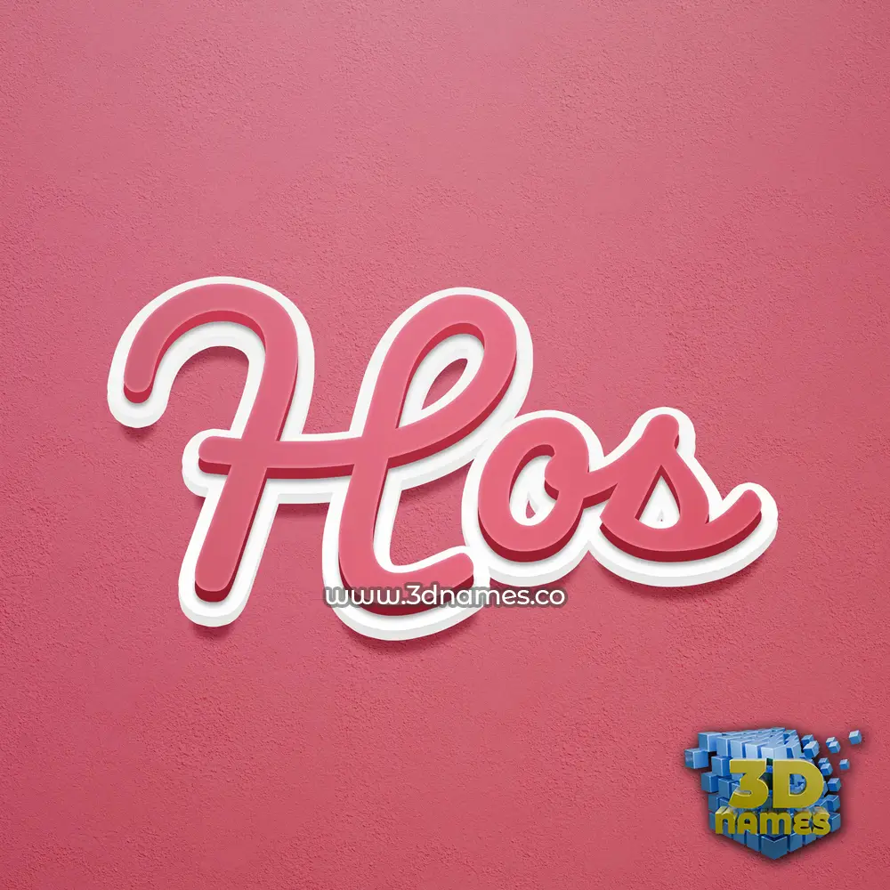 hos in Red Scribble style - 3D name wallpaper