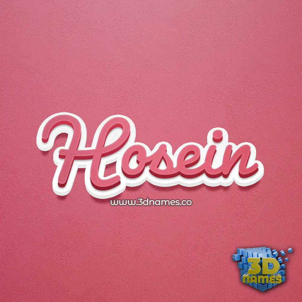 hosein in Red Scribble style - 3D name wallpaper