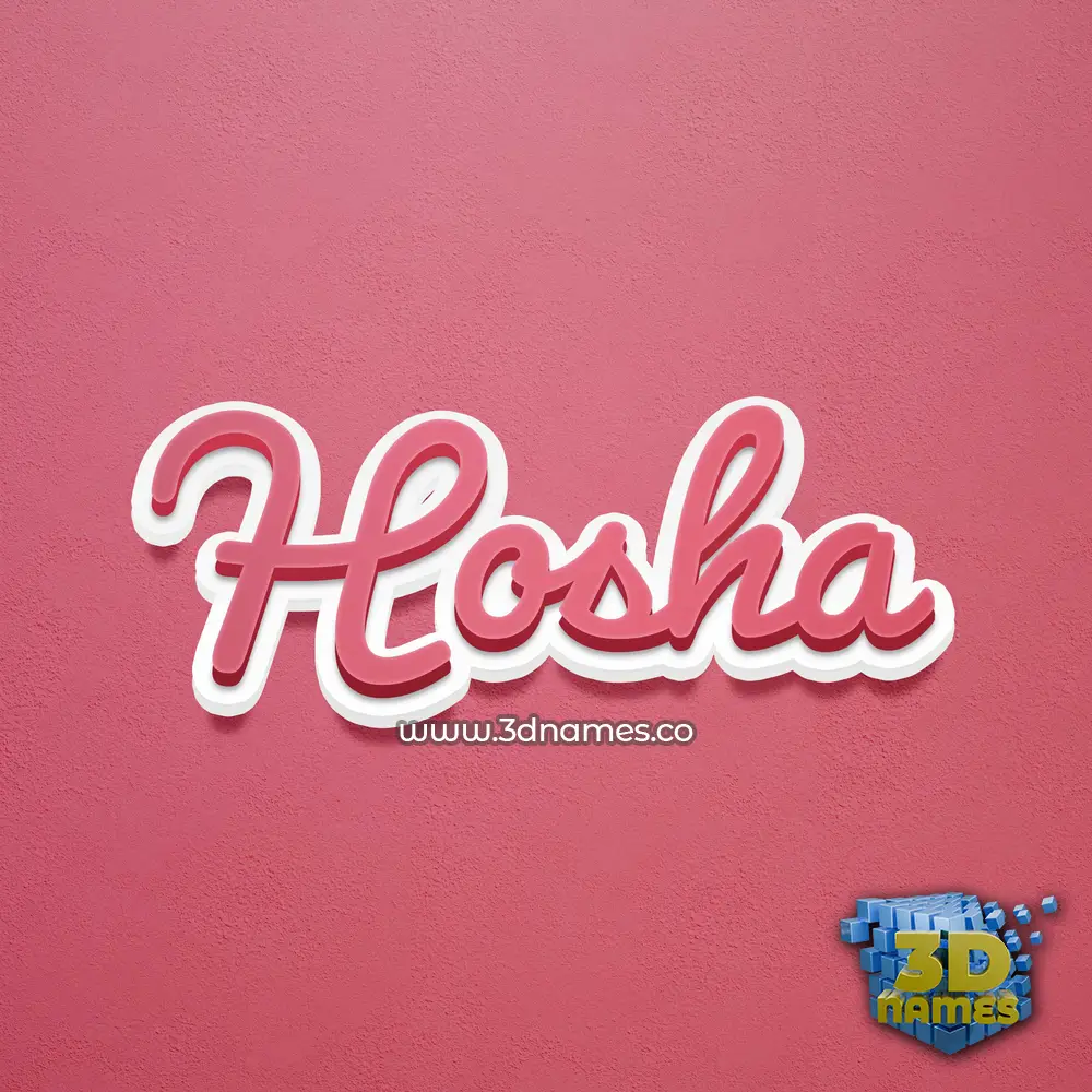 hosha in Red Scribble style - 3D name wallpaper
