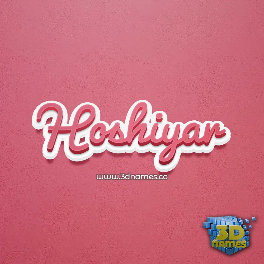hoshiyar in Red Scribble style - 3D name wallpaper