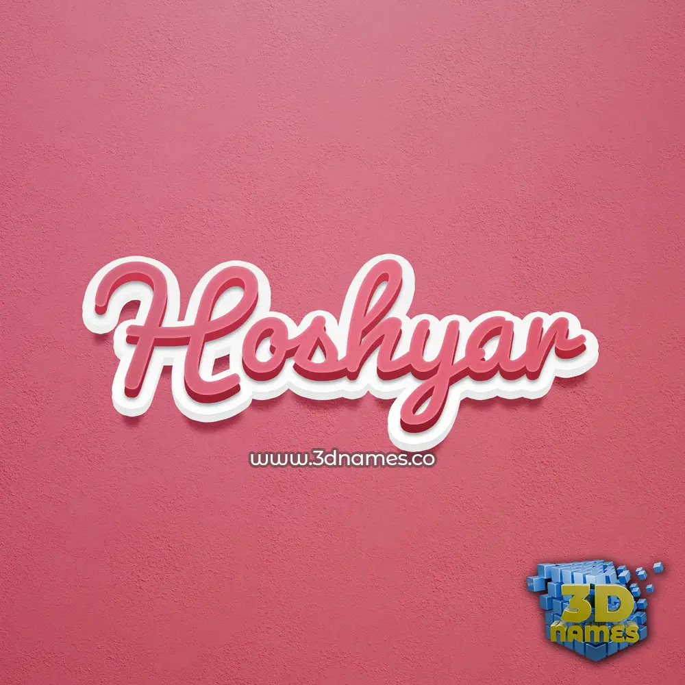 hoshyar in Red Scribble style - 3D name wallpaper