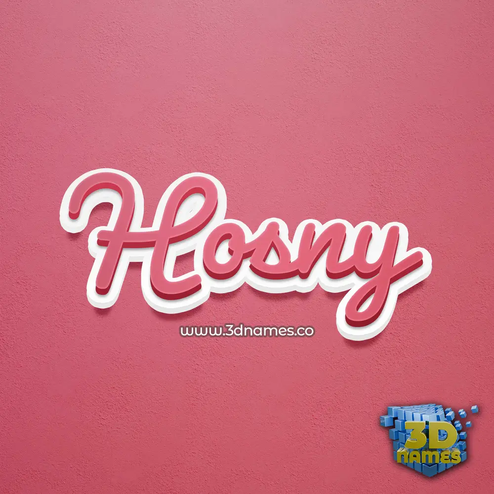 hosny in Red Scribble style - 3D name wallpaper