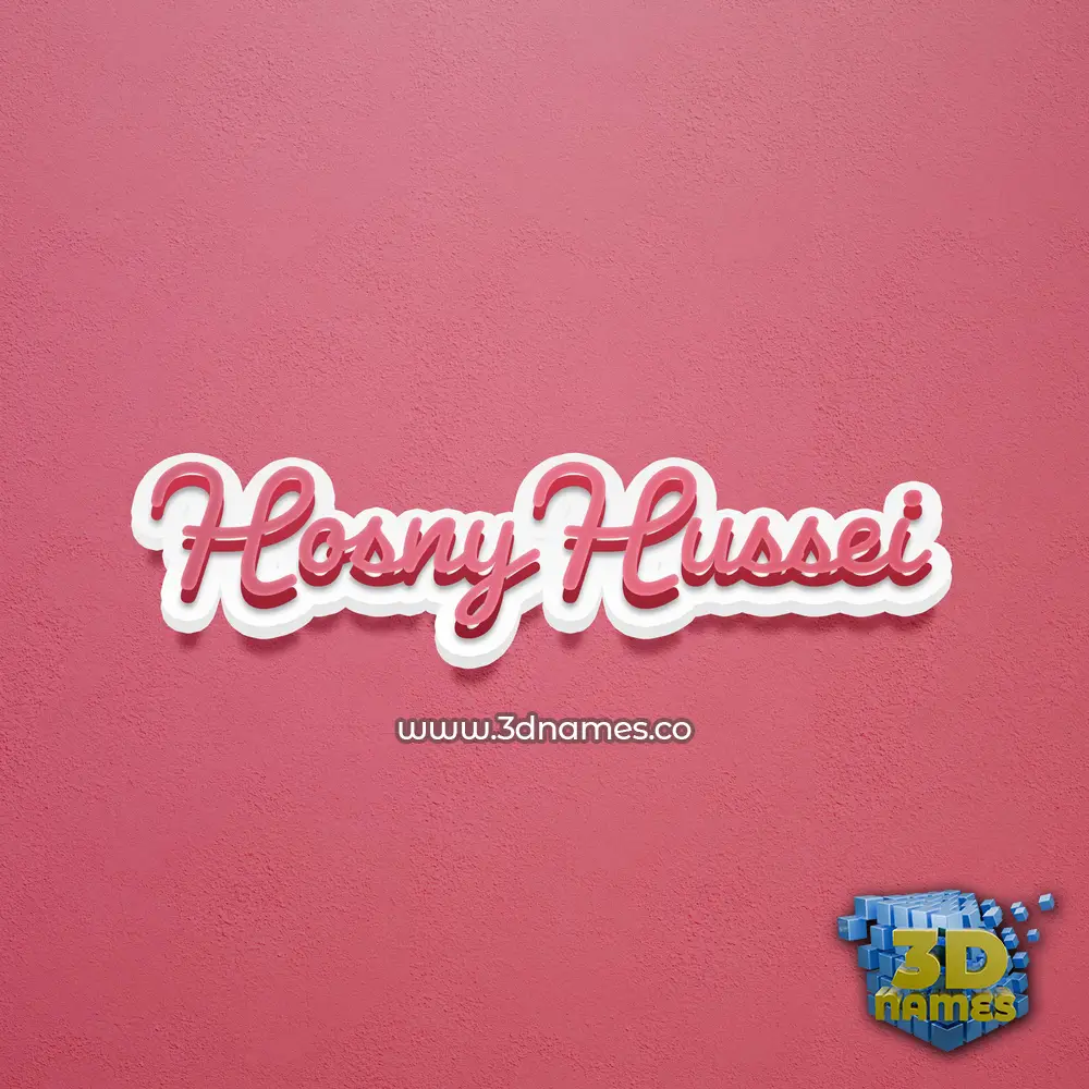 hosny hussei in Red Scribble style - 3D name wallpaper
