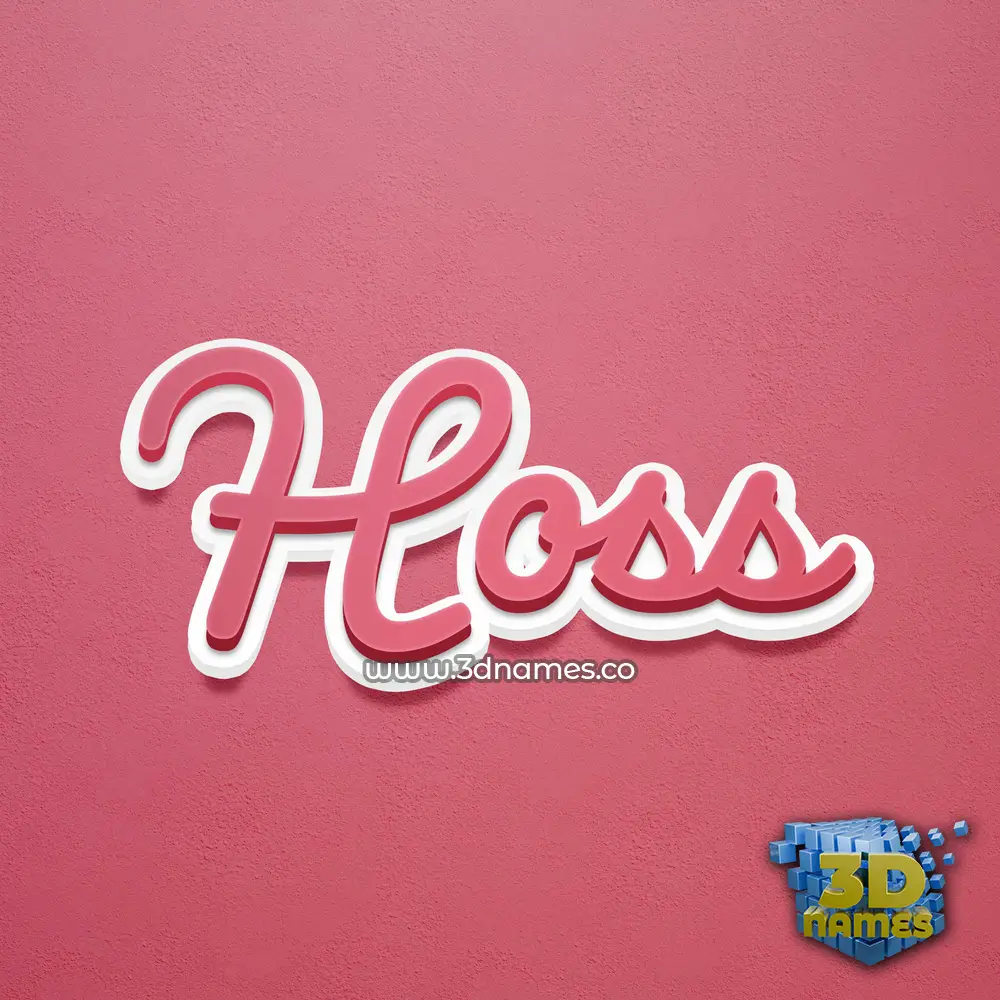hoss in Red Scribble style - 3D name wallpaper