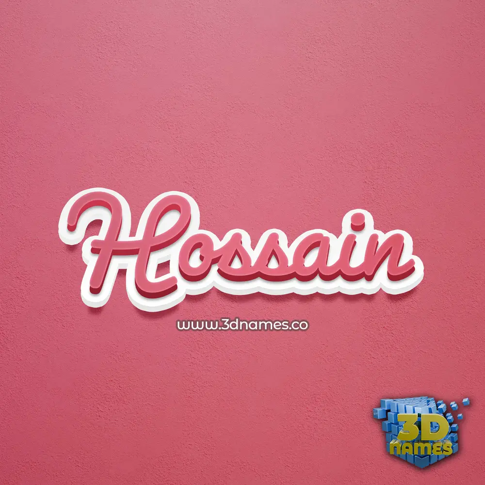 hossain in Red Scribble style - 3D name wallpaper