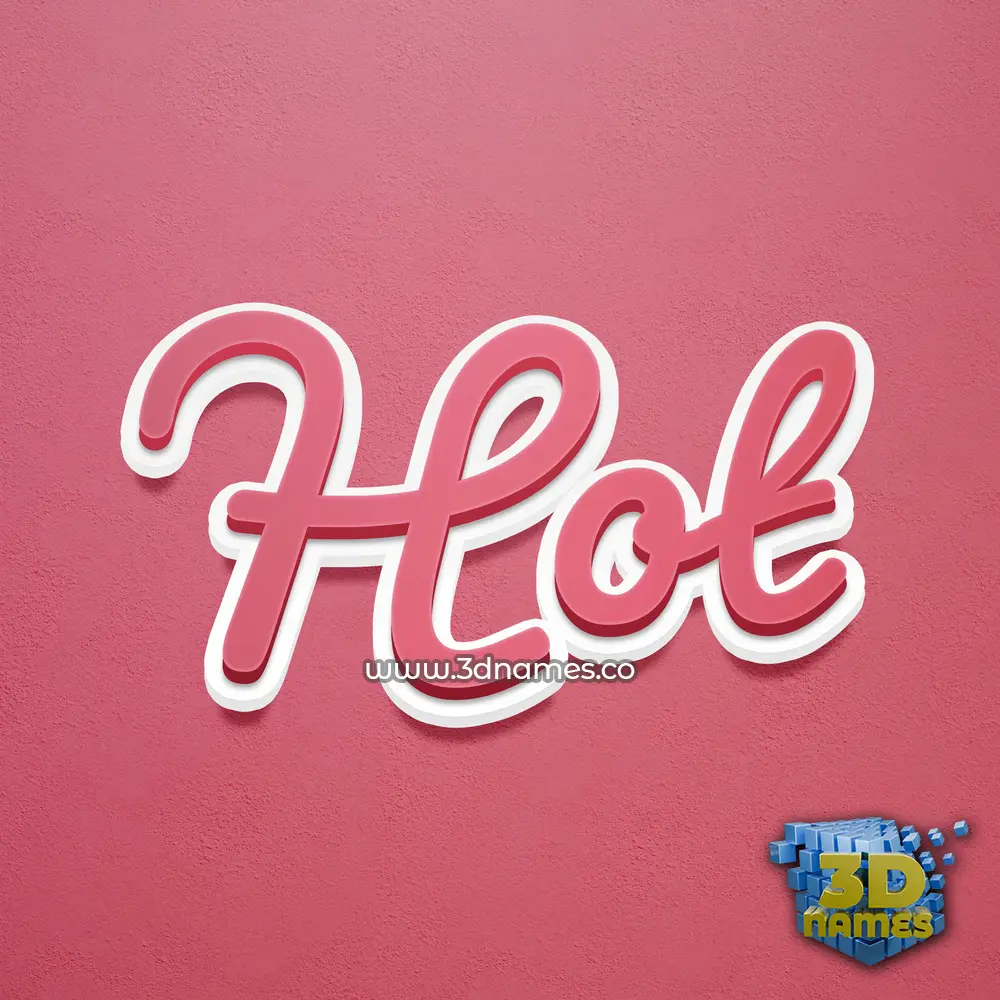 hot in Red Scribble style - 3D name wallpaper